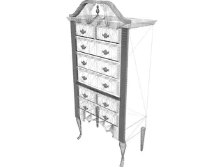 Highboy Furnished 3D Model preview