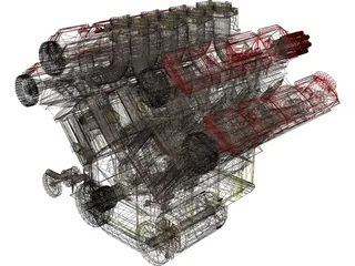 Lancia Engine 3D Model preview
