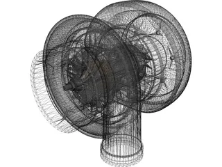 Turbo Charger Mechanism 3D Model preview