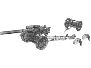 SFH-18 Military Cannon 3D Model preview