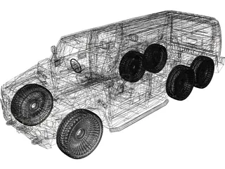 Hummer H2 Limo 3D Model preview