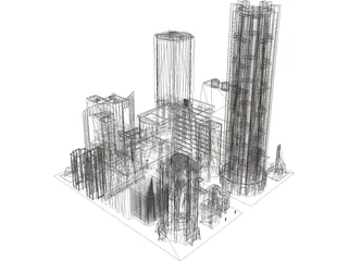 City Part Future Like 3D Model preview