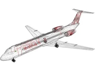 Fokker 100 TAM Brasil 3D Model preview
