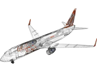Boeing 737 GOL Brasil 3D Model preview