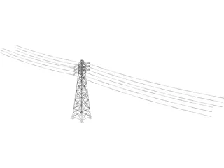 Power Lines 3D Model preview