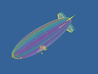 Airship Blimp 3D Model preview