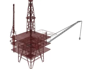 Oil Rig Sea 3D Model preview
