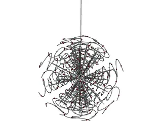 Outburst Crystal and Halogen Chandelier 3D Model preview