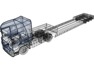 Scania with Trailer 3D Model preview