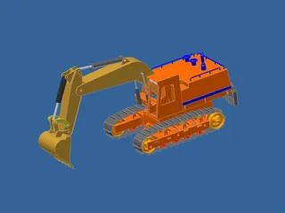 Excavator 3D Model preview