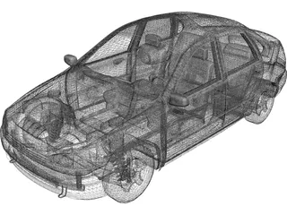 VAZ Lada Kalina 3D Model preview