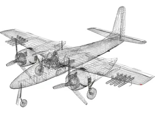 Grumman F7F Tigercat 3D Model preview