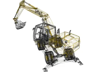 Liebherr Excavator 3D Model preview