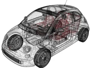 Fiat 500 3D Model preview