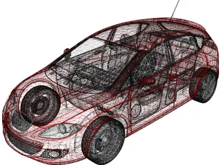 Seat Leon 3D Model preview