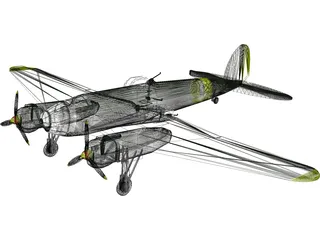 Heinkel He 111 Medium Bomber 3D Model preview