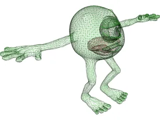 Monster inc Mike 3D Model preview