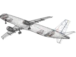 Airbus A321 Air 2000 3D Model preview