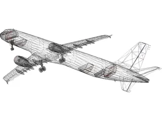 Airbus A321 Air France 3D Model preview