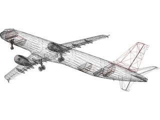 Airbus A321 SwissAir 3D Model preview