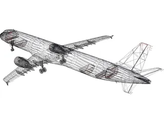 Airbus A321 US Airways 3D Model preview