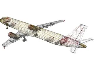 Airbus A321 Virgin Sun 3D Model preview
