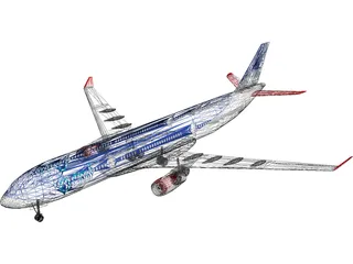 Airbus A330 BMI 3D Model preview