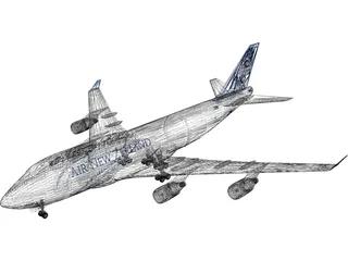 Boeing 747-400 Air New Zealand 3D Model preview