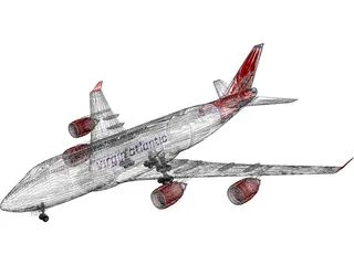 Boeing 747 Virgin Atlantic 3D Model preview