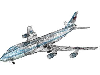Air Force One USA Boeing 707 3D Model preview