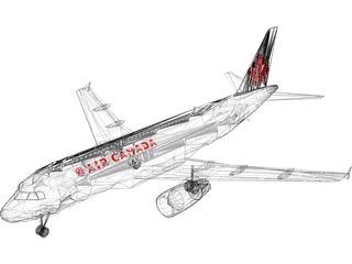 Airbus A320-200 Air Canada 3D Model preview