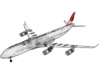 Airbus A340-600 3D Model preview