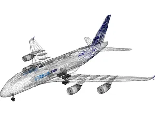 Airbus A380 3D Model preview
