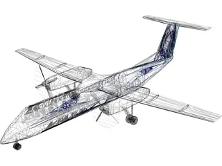 Bombardier Q300 DHC-8 Dash 8 ANA 3D Model preview