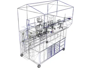 Nascar Pit Box 3D Model preview
