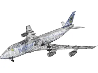 Boeing 747-400 VASP Brasil 3D Model preview