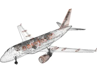 Airbus A320 easyJet 3D Model preview