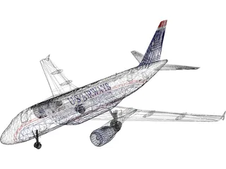 Airbus A319 U.S. Airways 3D Model preview