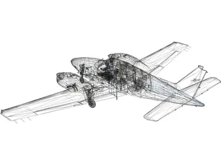Beechcraft Baron B58 3D Model preview