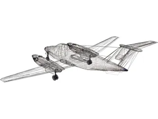 Beechcraft King Air B200C 3D Model preview