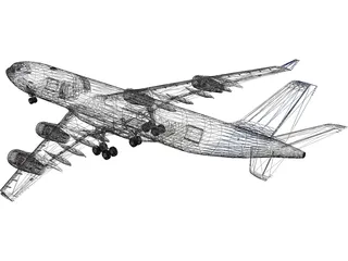 Airbus A340-200 3D Model preview