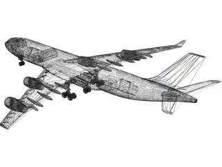 Airbus A340-200 Lufthansa 3D Model preview