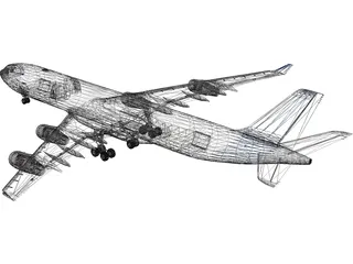 Airbus A340-300 3D Model preview
