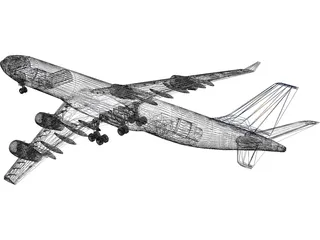 Airbus A340-300 Lufthansa 3D Model preview