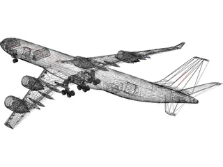 Airbus A340-500 Air Canada 3D Model preview
