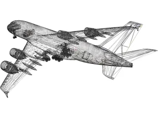 Airbus A380-800 Singapore Airlines 3D Model preview
