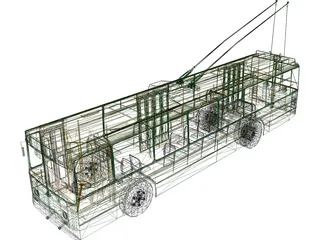 Trolleybus Russian 3D Model preview