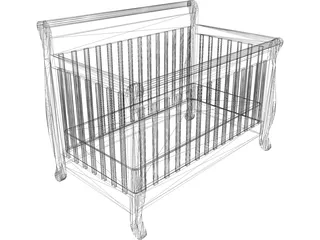 Baby Crib 3D Model preview