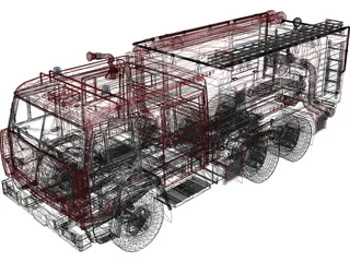 Kamaz Fire Truck 3D Model preview