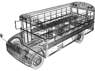 School Bus 3D Model preview